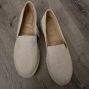 joie espadrilles 9 m light color shimmer memory foam sole new without box cara